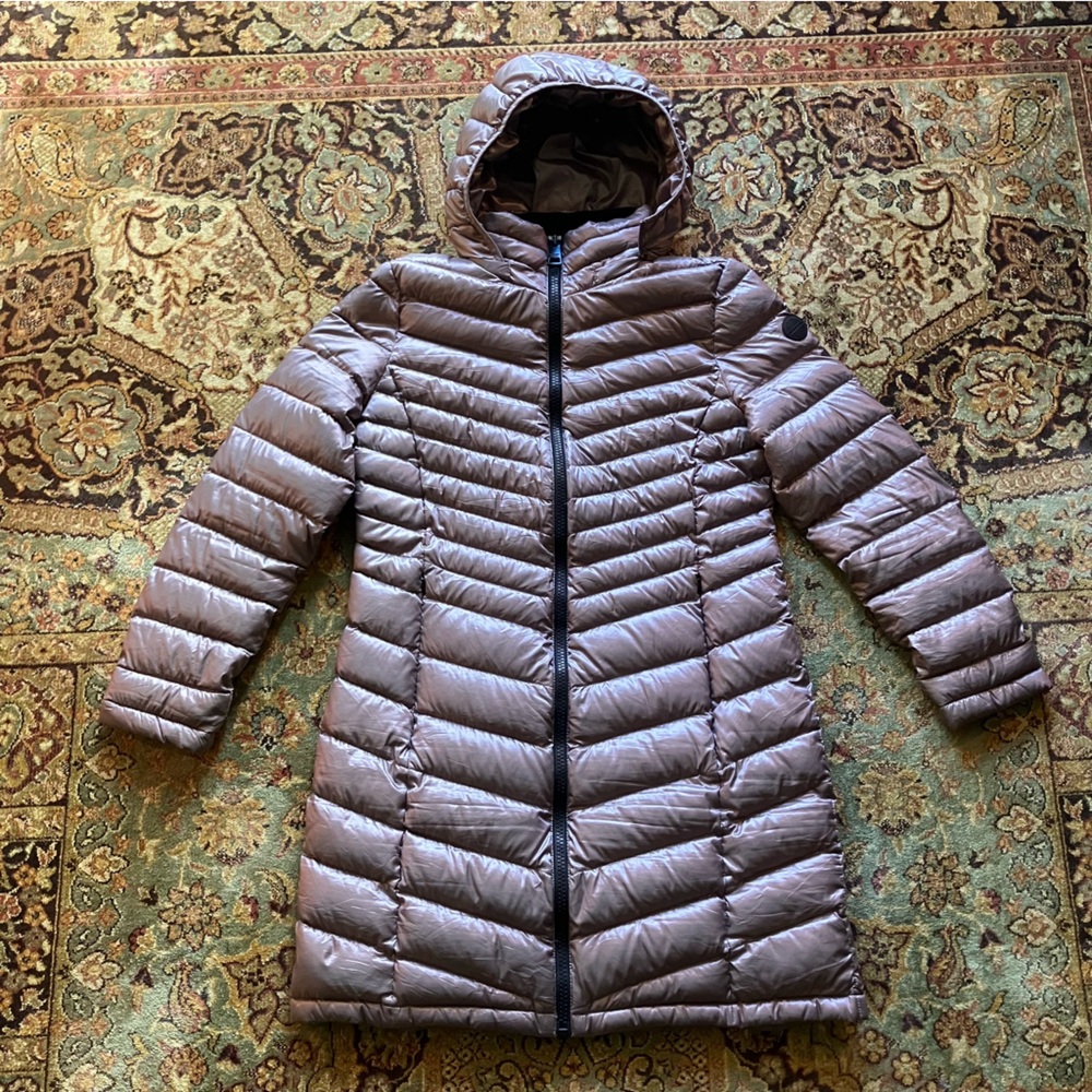 Andrew Marc Pearlescent Packable Down Coat